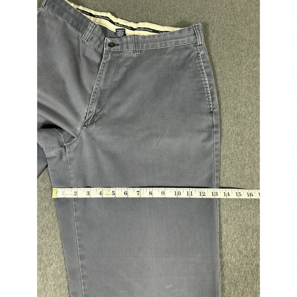 Polo Ralph Lauren Chino Pants Mens 35x32 Gray Cotton Flat Front Straight